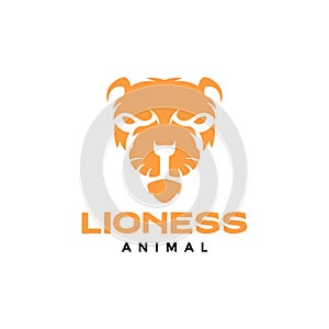 Head orange beast lioness logo design vector graphic symbol icon illustration creative idea
