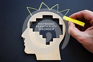 Head outline and handwritten inscription Histrionic personality disorder HPD.