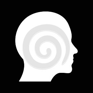 Head outline vector shape.