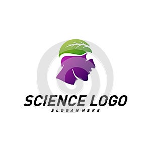 Head People with Leaf Logo Vector Template. Brain, Creative mind With Nature, learning and design icons. Man head, people symbols