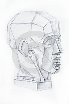 Head of the person .Drawing studio works