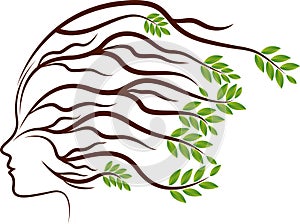 Head plant roots logo