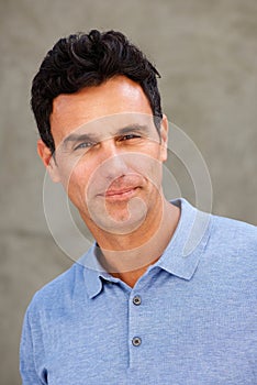 Head portrait of handsome man staring