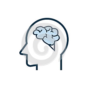 Head of robot AI icon design on white background, technology circuits system icons design, a vector AI symbol concept design for