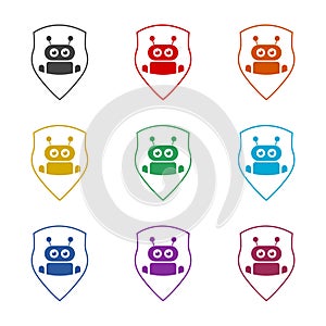 Head robot avatar icon, color set