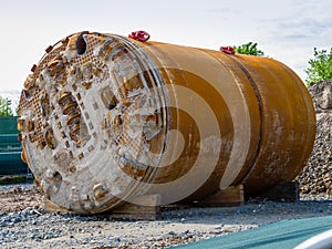 Head of a rock drilling machine for boring of infrastructure tunnels and dive culverts photo