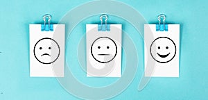 Head with a sad and a happy face, mental health concept, positive and negative mindset, depression, support and evaluation symbol