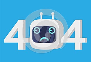Head of Sad Robot, 404 Not Found Page.