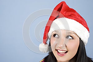 Head of Santa girl looking sideways photo