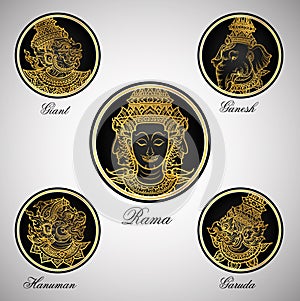 Head set characters of Ramayana photo