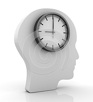 Head shape with Wall Clock