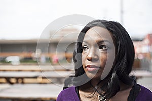 Head Shot of Beautiful African American Woman