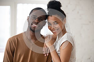Head shot happy African American ethnicity family portrait concept