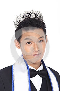 Mister Pageant Contest in Evening Ball suit with Diamond Crown,