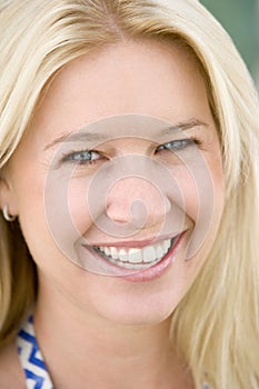 Head shot of woman smiling