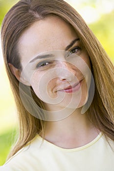 Head shot of woman smiling