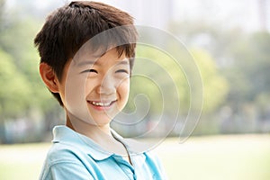 Head And Shoulders Portrait Of Chinese Boy