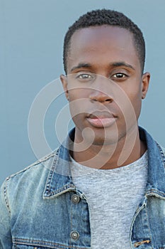 Head and shoulders portrait of a handsome African American man