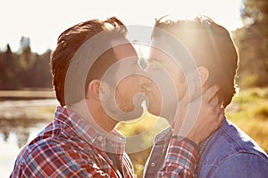 Head And Shoulders Shot Of Romantic Male Gay Couple