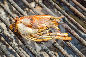 Head shrimp grilled