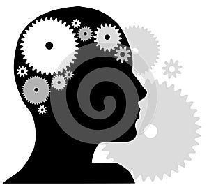 Head Silhouette With Gears