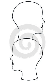 Stacked empty Heads Silhouette