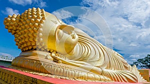 Head of sleeping buddha statue
