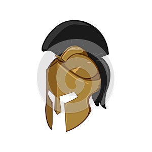 head spartan helmet cartoon vector illustration