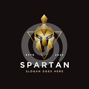 Head of spartan logo icon vector with simple 3d gradient