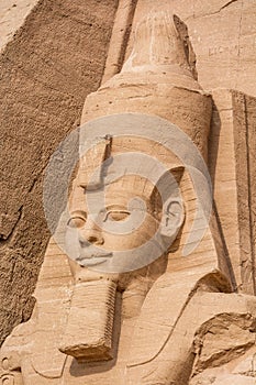Head of the statue of Ramesses the Great, Abu Simbel temple, Egypt