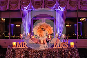 Head Table at a Beautiful Winter Wedding