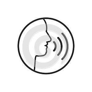 Head, talk, speaking icon. Vector illustration, flat design