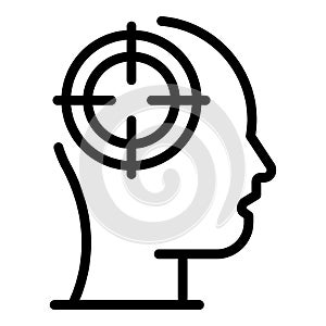 Head task target icon, outline style