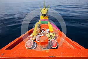 Head of Thai local fisherman boats is running go to sea