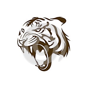 Head Tiger vector illustration design. Head Tiger logo design Template