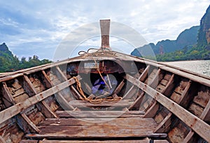 Head of traditional longtail boat