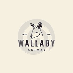 Head wallaby vintage logo design