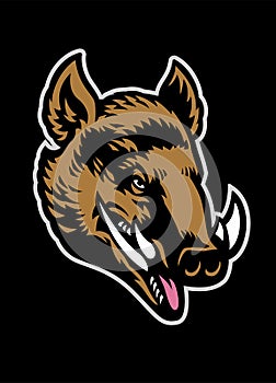 Head of wild hogs mascot