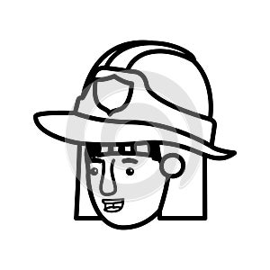 Head of woman firewoman avatar character