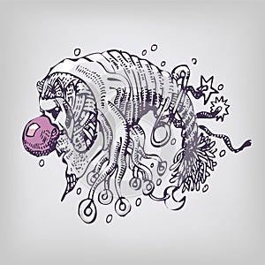 Head with woolen cap