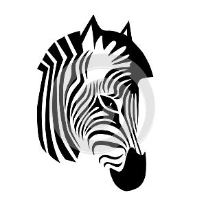 head of a zebra. Vector animal tattoo