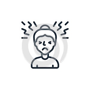 headache icon vector from coronavirus concept. Thin line illustration of headache editable stroke. headache linear sign for use on