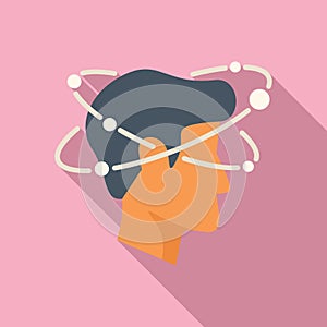 Headache problem icon flat vector. Sick disorder