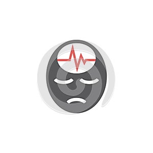 Headache sign. Vector icon for web graphic.