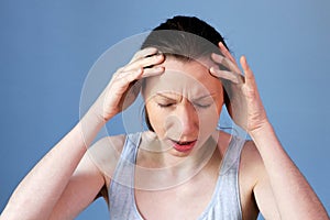 Headache Stress at Work woman cold flu