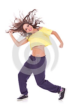 Headbanging modern style dancer
