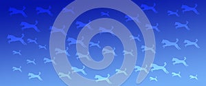 Header Background Pet Dogs Pattern on Blue Gradient Background
