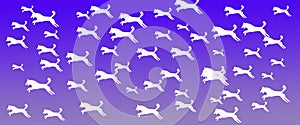 Header Background Pet Dogs Pattern on Blue Violet Gradient Background
