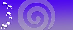 Header Background Pet Dogs Pattern on Blue Violet  Gradient Background