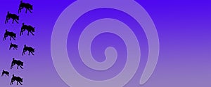 Header Background Pet Dogs Pattern on Blue Violet  Gradient Background